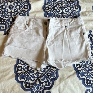 White jean shorts